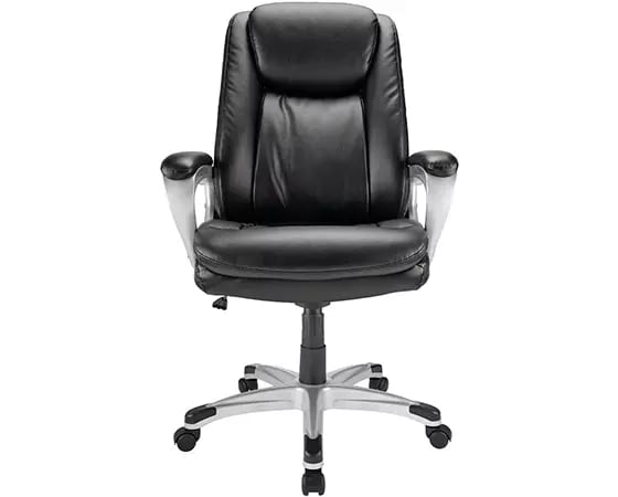 

Office Depot Realspace Treswell Bonded Leather High-Back Executive Chair, Black/Silver