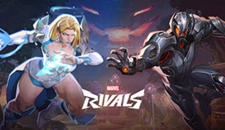 Escena del videojuego Marvel Rivals con personajes de superhéroes enfrentándose en combate