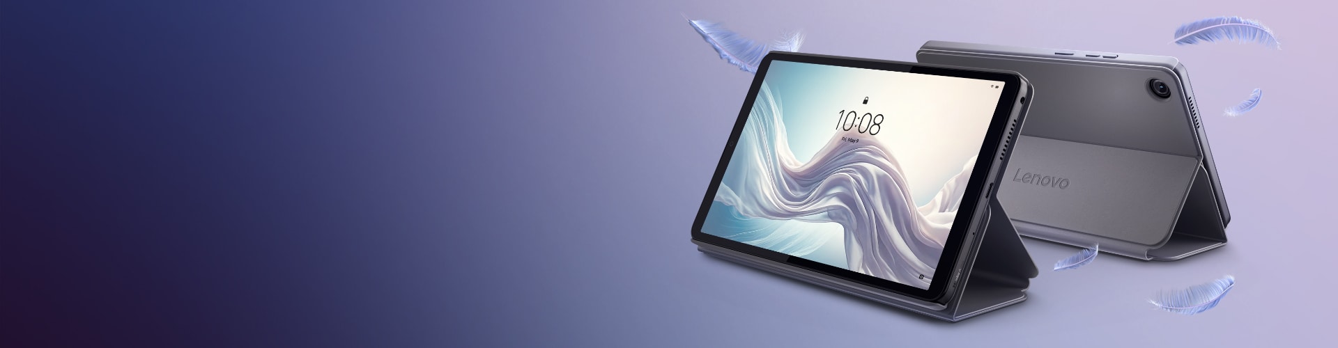 Lenovo tab one tablet in a blue background