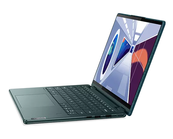 Yoga 6 Gen 8 laptop facing left with display on