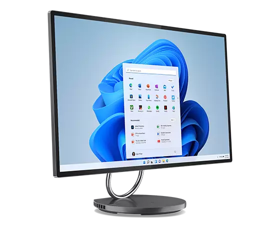 Yoga AIO 9i Gen 8 facing right with display on