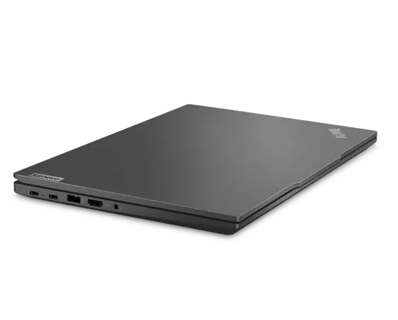 ThinkPad E14 Gen 5 (14″ Intel) laptop – front view from the left, lid closed
