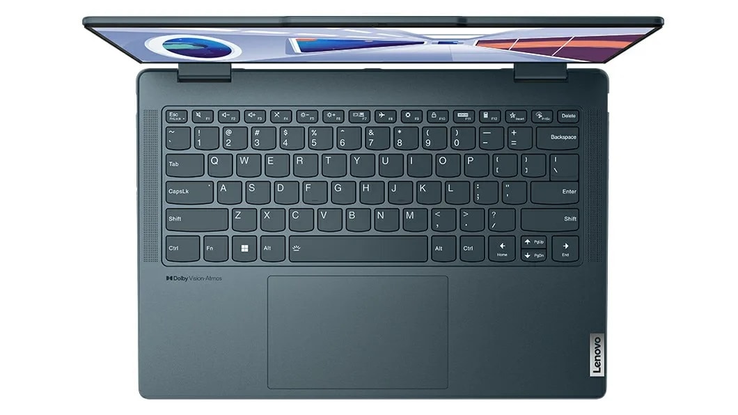 Top-down view of Yoga 7i Gen 8 laptop keyboard