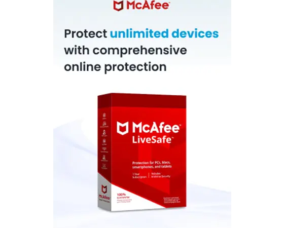Lenovo McAfee LiveSafe 36 months Protection & Secure VPN for unlimited devices