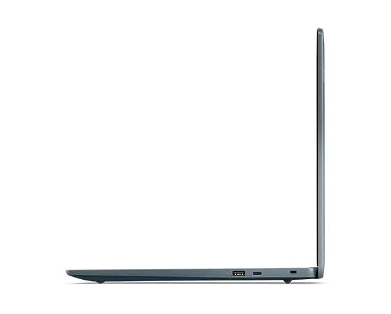 Vista de perfil del lateral derecho del portátil Lenovo ThinkPad Z16 Gen 2 abierto en un ángulo de 90 grados.