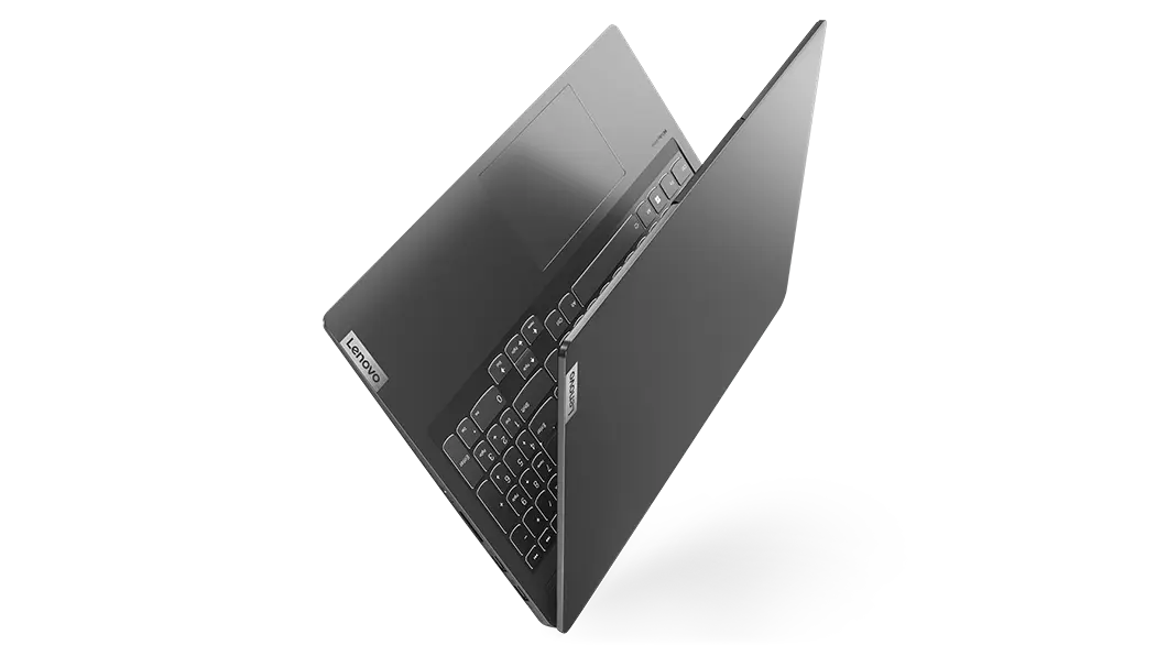 16 Lenovo IdeaPad 5 Pro Gen 7 laptop open like a book floating on its spine.