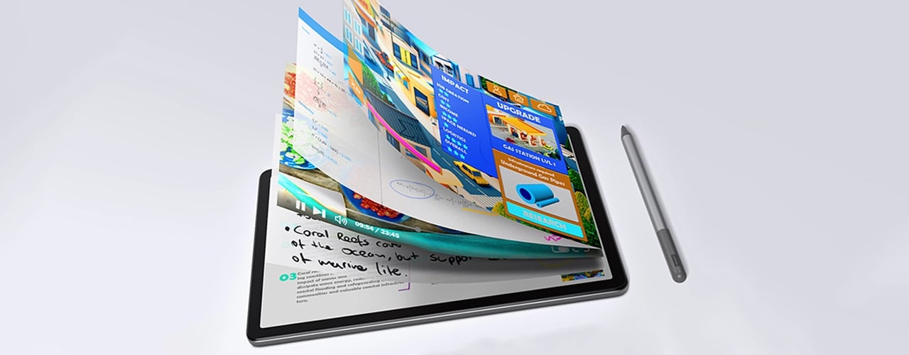 Toma de notas en la tablet Lenovo Tab M11 con lápiz opcional