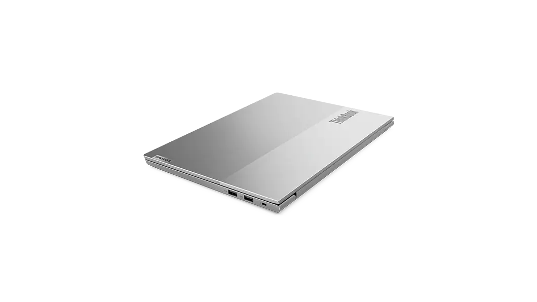 Vista trasera del lateral izquierdo del portátil Lenovo ThinkBook 13s de 2.ª generación (Intel) cerrado