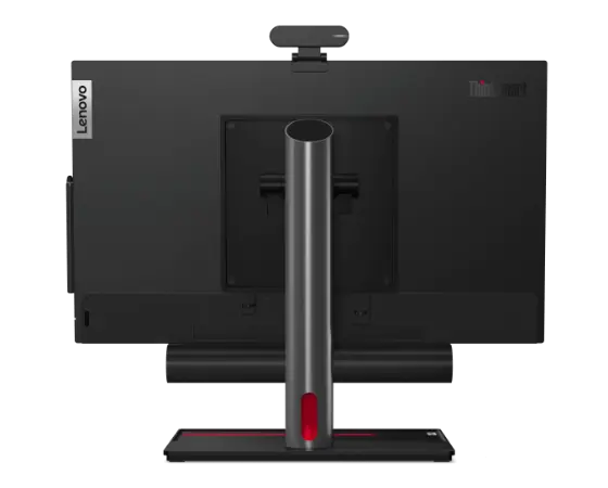 Rear view of Lenovo ThinkSmart View Plus with camera and soundbar attached