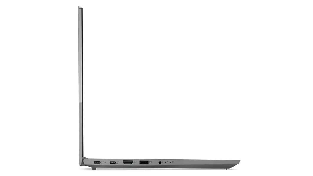 Laptop Lenovo ThinkBook 15 Gen 4 (15&quot; AMD): perfil derecho, tapa abierta
