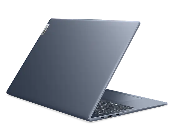 Rear-facing view of IdeaPad Slim 5i laptop facing right