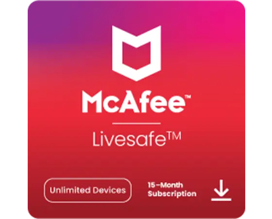 McAfee® LiveSafe™, 15-Month Protection and Secure Password Management for Unlimited Devices