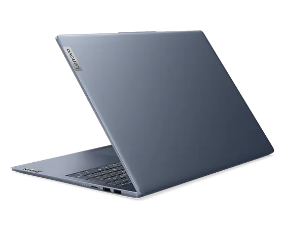 Rear-facing view of IdeaPad Slim 5i laptop facing left
