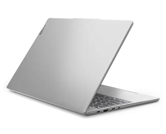 Left-rear view of IdeaPad Slim 5i Gen 9 15&quot; Intel laptop with lid partially open.