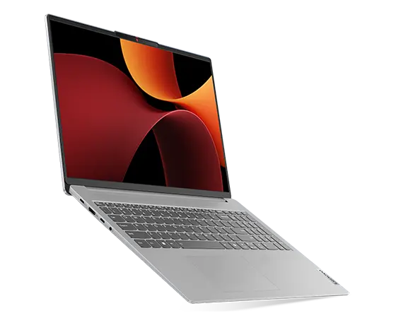IdeaPad Slim 5 Gen 9 (16″ AMD) open three-quarter and elevated with front facing right side view