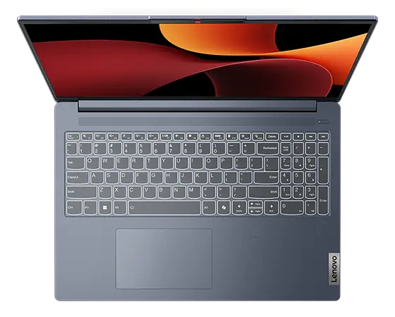 IdeaPad Slim 5 Gen 9 (16″ AMD) top view of keyboard with the screen visible