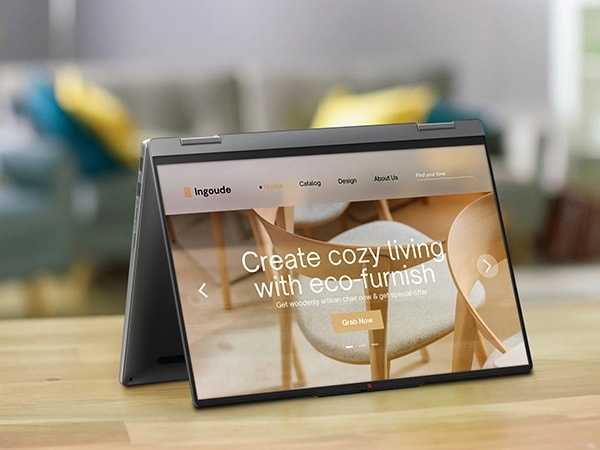 Robust and flexible Lenovo IdeaPad 5 2-in-1 Gen 9 (14 Intel) in tent mode