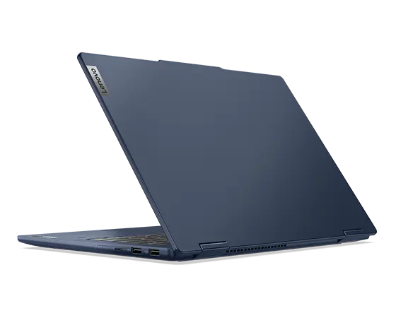 Lenovo IdeaPad 5 2 in 1 Gen 9 (14” Intel) aperto con vista posteriore rivolta a sinistra