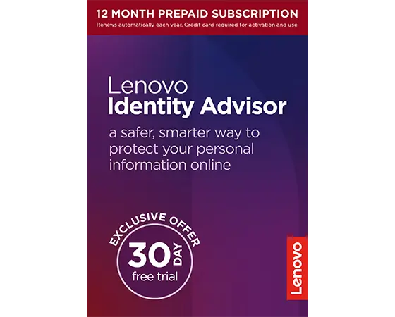 Lenovo Identity Advisor, Annual Subscription (1 month free)