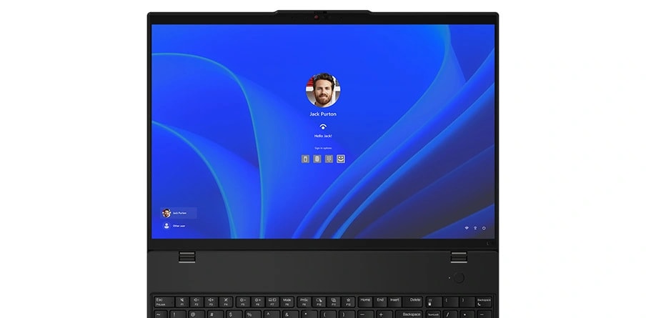 Facial recognition-based login screen of Lenovo ThinkPad L16