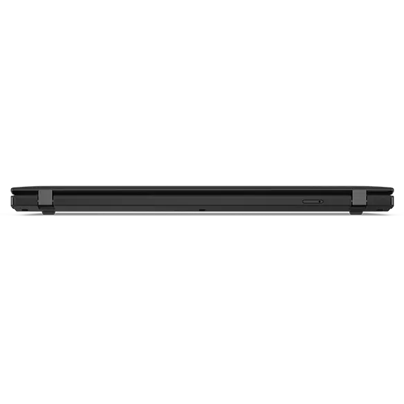 Perfil del portátil Lenovo ThinkPad T14 Gen 4 orientado hacia atrás y con la tapa cerrada.