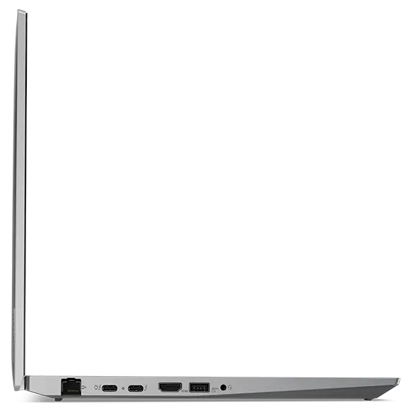 Lenovo ThinkPad T16 laptop: Left profile, lid open