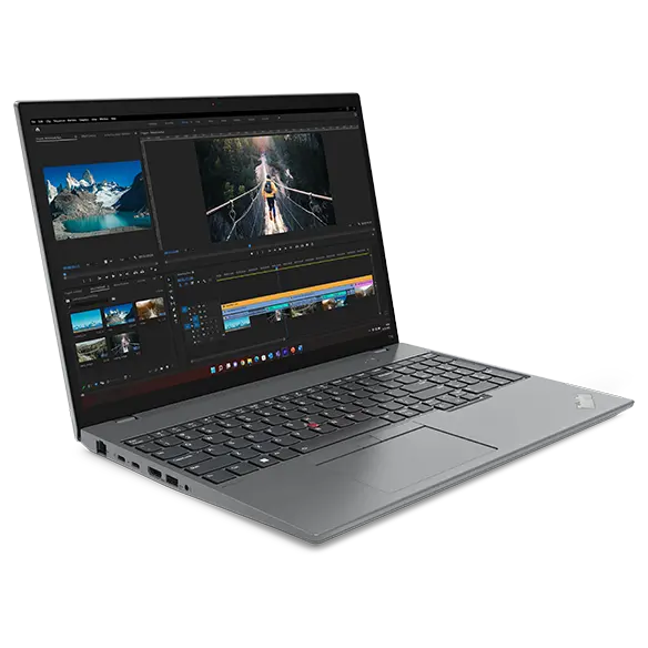 The Storm Grey color on the  Lenovo ThinkPad T16 Gen 2 laptop is sleek & stylish.