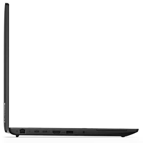 Portátil Lenovo ThinkPad L15 Gen 4 (15” Intel): vista del lateral izquierdo con la tapa abierta