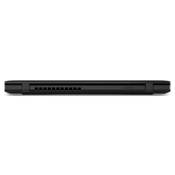 Sivuttainen takanäkymä Lenovo ThinkPad L14 Gen 5 -kannettavasta, suljettuna.