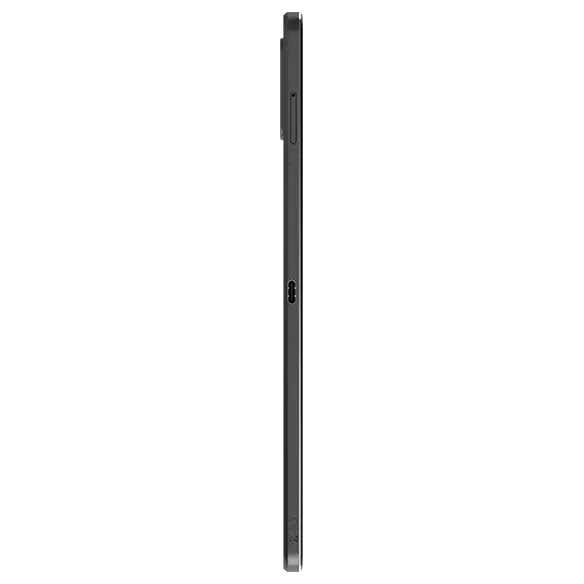 Tablet Lenovo Legion Tab para gaming — perfil lateral esquerdo, orientado verticalmente