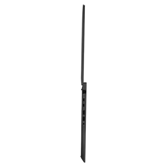 The profile of the Lenovo ThinkPad P16s Gen 2 Mobile Workstation open 180 degrees is super thin.