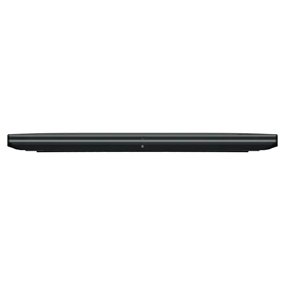 Gros-plan de face de la station de travail mobile Lenovo ThinkPad P1 Gen 6 (16" Intel) fermée, montrant les bords des capots supérieur et inférieur