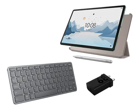 

Lenovo Tab P12 with Matte Display (8GB 128GB) (Wifi) - Sage Green + Pen, Folio (Oat), Wireless Keyboard & Charging Adaptor MediaTek Dimensity 7050 Processor (2.60 GHz )/Android/128 GB UFS 2.2