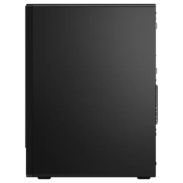 Right side of the sleek Lenovo ThinkCentre M90t Gen 5 tower.