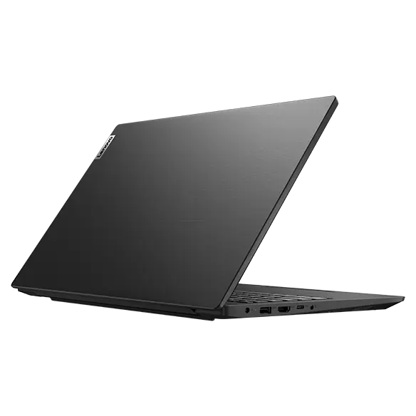 Lenovo V15 Gen 2 (15” Intel) laptop – ¾ left rear view, with lid partially open