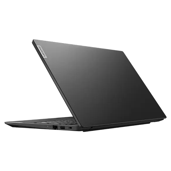 Lenovo V15 Gen 2 (15” Intel) laptop – ¾ right rear view, with lid partially open