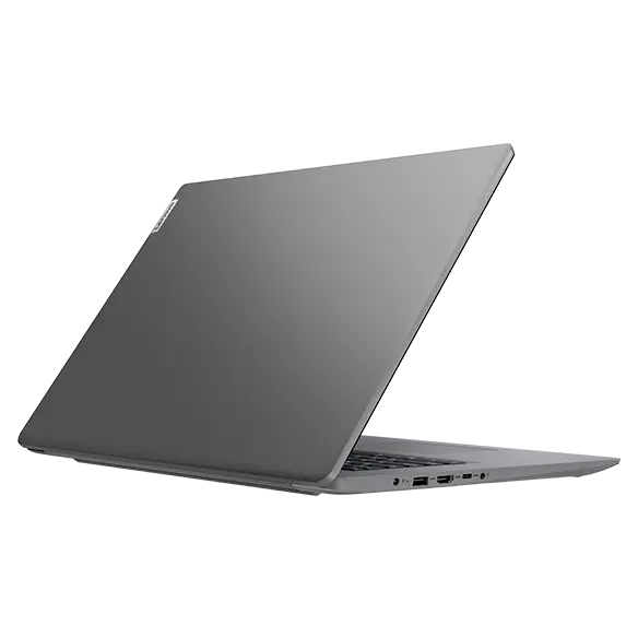 Lenovo V17 Gen 4 laptop: right rear view with lid open