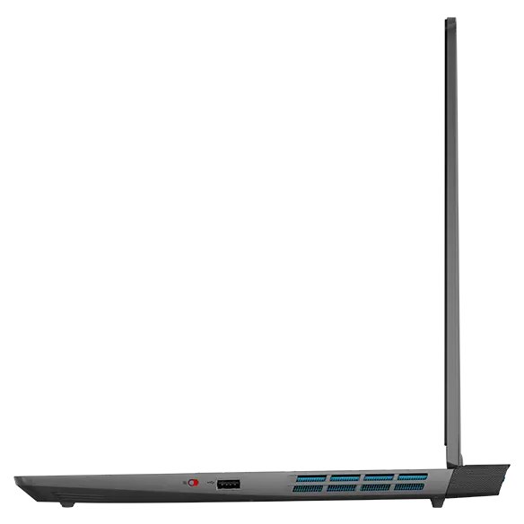 Lenovo LOQ 16IRH8 gaming laptop—right view, lid open