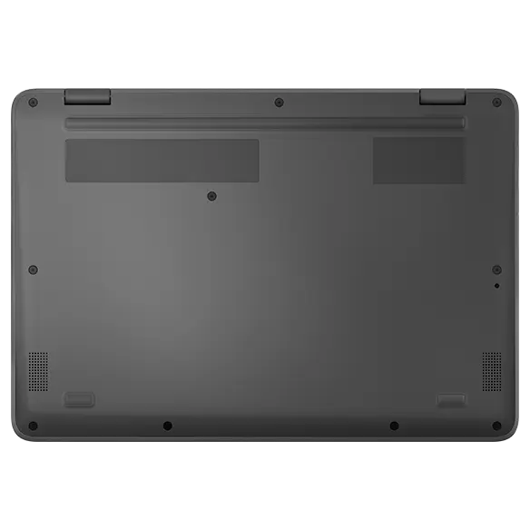 Aerial view of Lenovo 100e Chromebook Gen 4, closed, showing rear cover