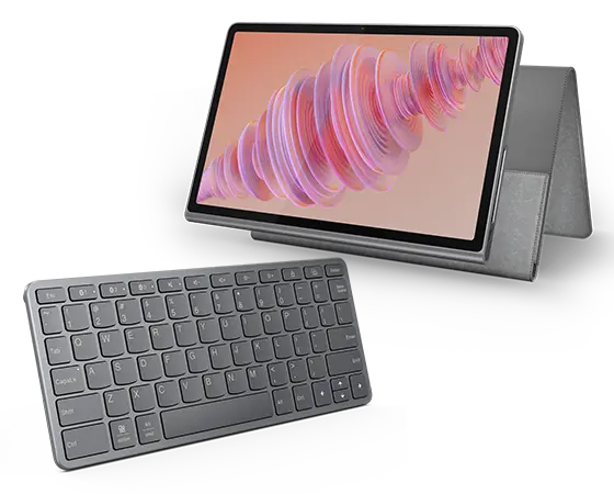 Lenovo Tab Plus (8GB 128GB) (Wifi) - Luna Grey + Sleeve & Wireless Keyboard MediaTek Helio G99 Prozessor (2,20 GHz )/Android/128 GB UFS 2.2
