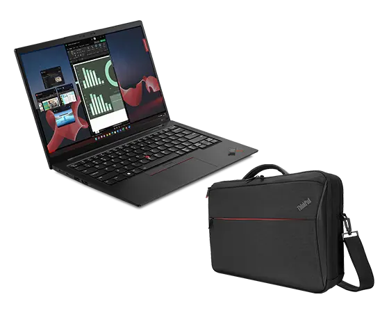 Lenovo ThinkPad X1 Carbon Gen 11 + Borsa ThinkPad Topload Processador Intel® Core™ i7-1355U de 13ª geração (núcleos de eficiência de até 3,70 GHz núcleos de desempenho de até 5,00 GHz)/Windows 11 Pro/1 TB SSD  Performance TLC Opal