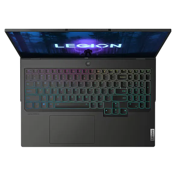 Legion Pro 7i Gen 8 (16” Intel) top view of keyboard with RGB lighting