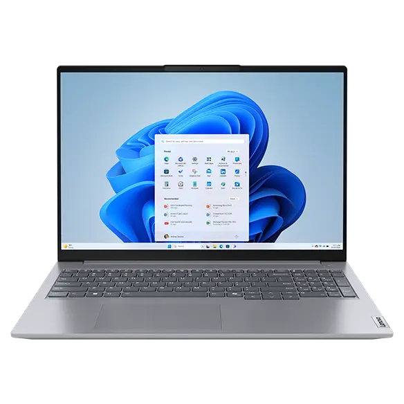 Front-facing Lenovo ThinkBook 16 Gen 7 laptop.