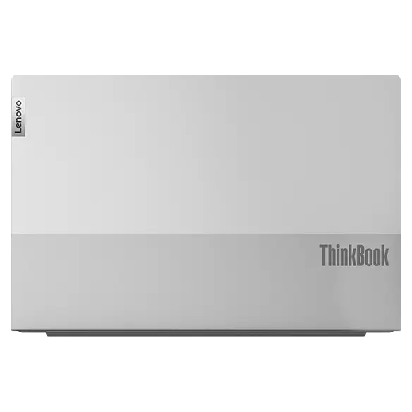 Overhead shot of dual-tone closed cover on the Lenovo ThinkBook 15 Gen 5 laptop.