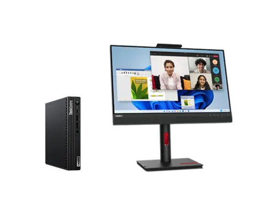 Lenovo M70q + Monitor Tiny-in-One Processore Intel® Core™ i5-13400T di tredicesima generazione (E-core fino a 3,0 GHz P-core fino a 4,4 GHz)/Windows 11 Pro 64/512 GB SSD TLC Opal