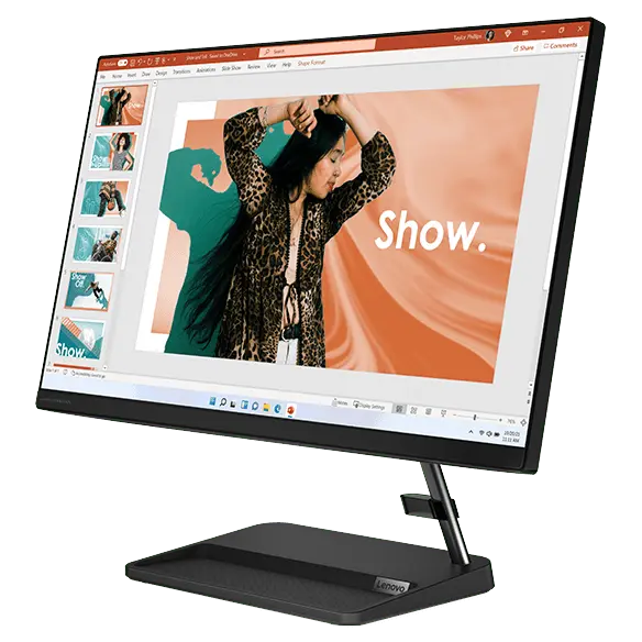 Three-quarter facing Lenovo IdeaCentre AIO 3i Gen 7 All-in-one PC.