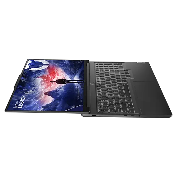 Lenovo Legion 7i Gen 9 (16″ Intel) fully opened, laying flat with the screen on