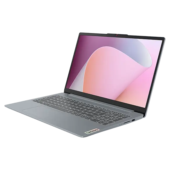 IdeaPad Slim 3 Gen 8 front facing left, display on