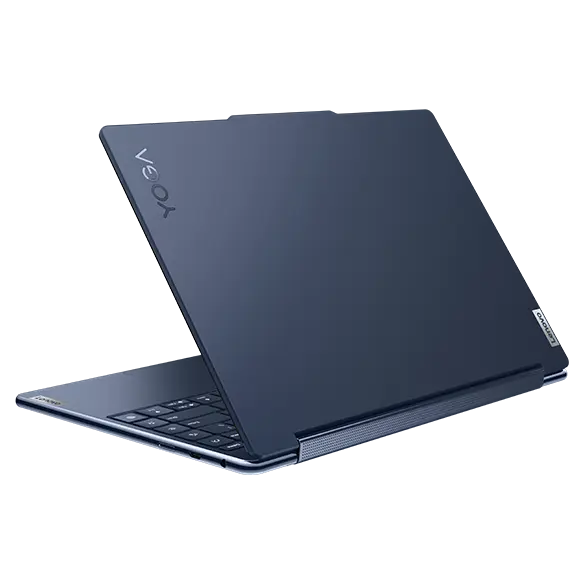 Yoga 9i 2-in-1 Gen 9 (14” Intel) in Cosmic Blue in Laptop Mode with view of top cover