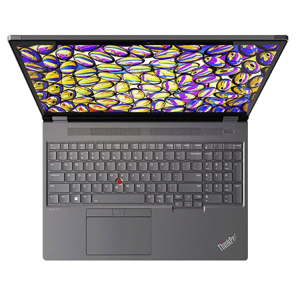 Right-side edge of ThinkPad P16s mobile workstation, opened 180-degrees vertically, showing ports